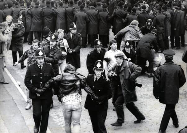 The Battle of Orgreave unfolds in June 1984. New documents have revealed links between the tactics used by police and those employed in the aftermath of the Hillsborough disaster.