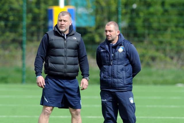 28 April 2016 .......      Yorkshire Carnegie head coach, Bryan Redpath, with assistant James Lowes.  Picture: Tony Johnson