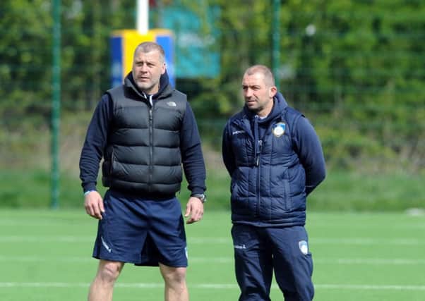 28 April 2016 .......      Yorkshire Carnegie head coach, Bryan Redpath, with assistant James Lowes.  Picture: Tony Johnson