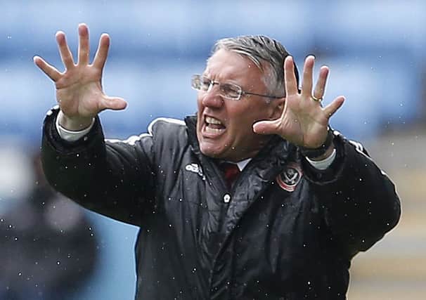 Nigel Adkins on the touchline during Sheffield United's defeat to Coventry