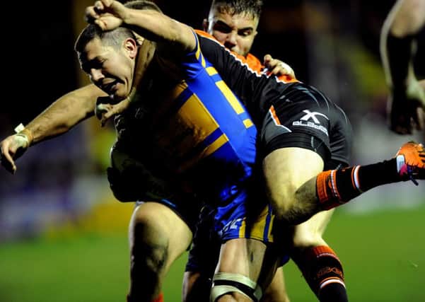 QUICK RETURN: Brett Ferres faces his former Huddersfield Giants team-mates for a second successive week with Leeds Rhinos in the Challenge Cup on Friday night. Picture: Jonathan Gawthorpe.