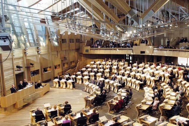 The debating room at Holyrood, the seat of the Scottish Parliament. See PA story SCOTLAND Holyrood. PA/RotaAndrew Milligan