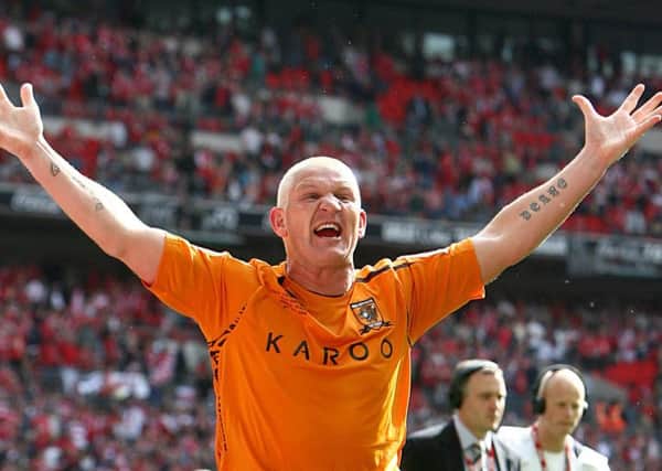 Hull City's Dean Windass celebrates at the end of the game in the Coca-Cola Championship play-off final at Wembley Stadium, London. (Picture: Nick Potts/PA Wire).