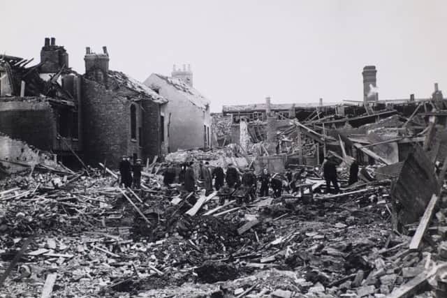 Homes flatten during the Hull Blitz.
