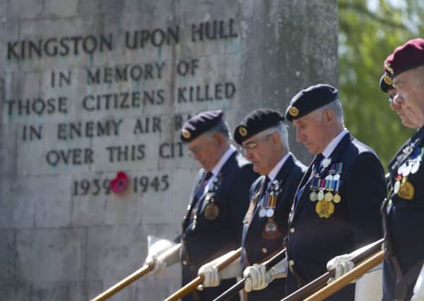 The memorial service held at Northern Cemetery, Hull, to mark the 75th anniversary of those who lost their lives in enemy air raids on the city during the Second World War.  Pictures: James Hardisty.