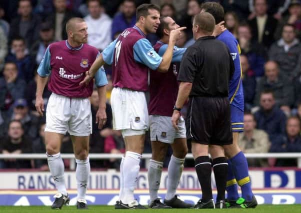 November 2002: Ian Pearce and Paolo Di Canio step in as tempers flare between Tomas Repka and Mark Viduka.