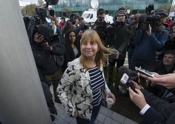 Margaret Aspinall moments after the Hillsborough inquest returned a verdict of unlawful killing. Photo: James Hardisty.