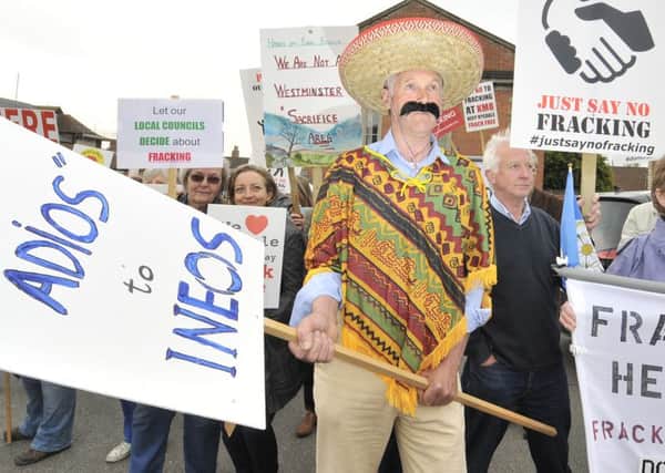 Anti-fracking protestors gathered in Malton