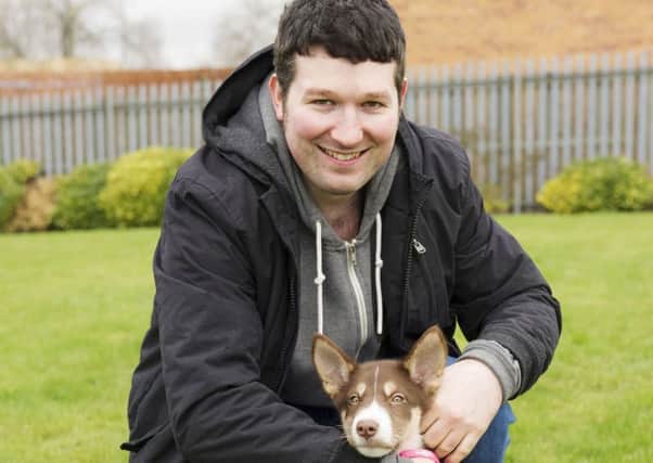 Christopher Brook with his dog Selby