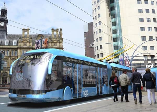 An artist's impression of the trolleybus scheme in Leeds.