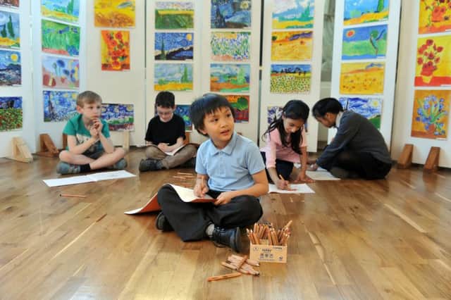 Children enjoying the Young Masters art class. Picture Tony Johnson