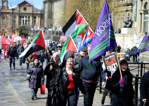 A trade union rally in Victoria Gardens, Leeds. PICTURE:  James Hardisty.