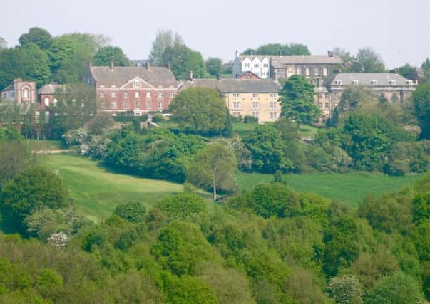 Looking across the valley to Fulneck Moravian Settlement.