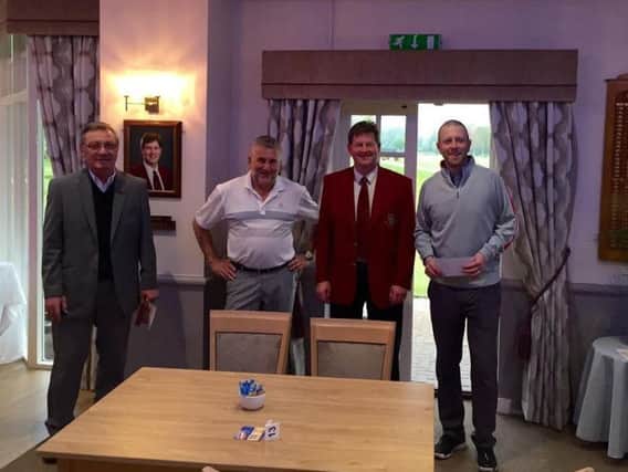 Jimmy Pape (Yorkshire PGA), Dave Smith (Tadweld), Dan Gilbank (Malton & Norton GC captain) and John Wells.