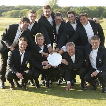 Meltham GC's Jamie Bower, back row, third left, and The Oaks GC's James Walker, front row left, with the successful England team at Formby GC (Picture: Leaderboard Photography).
