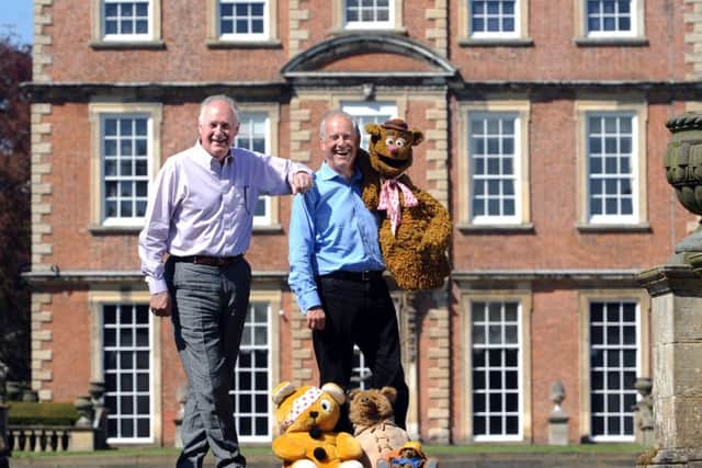 Gyles Brandreth
with Newby Hall owner Richard Compton and some of the famous bears that will star in the permanent exhibition
. Picture by Simon Hulme