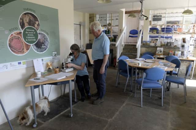 Chris and Fiona Clark in the field centre at Nethergill Farm, Oughtershaw, Buckden.  Picture Bruce Rollinson