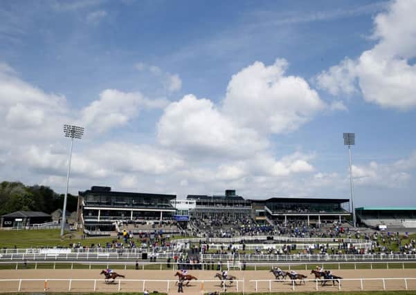 A view of the action at Newcastle Racecourse yesterday (Picture: Owen Humphreys/PA Wire).