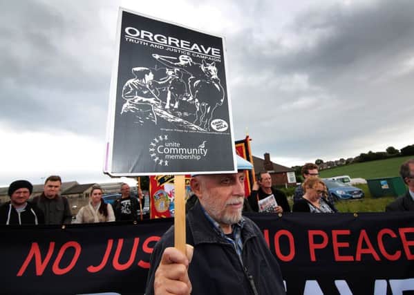 Orgreave justice campaigners at the site of the flashpoint in the 1984-85 Miners' Strike.