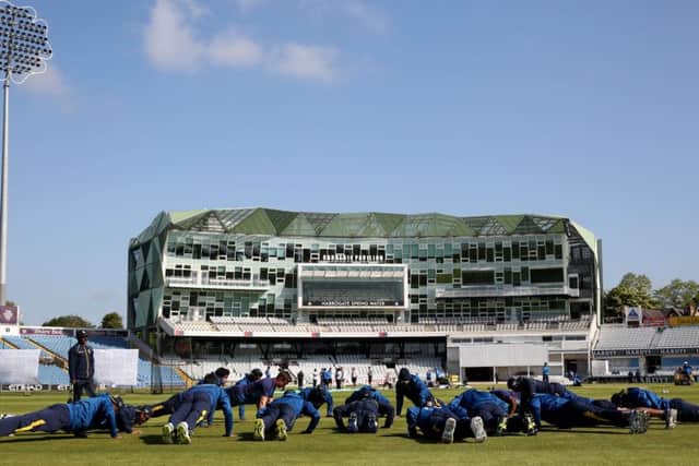 Sri Lanka warmp up prior the nets session at Headingley on Tuesday this week. Picture: PA.