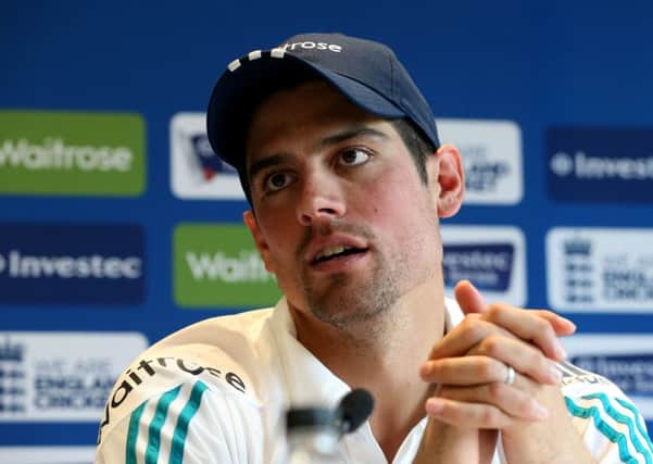 England's Alastair Cook during a press conference at Headingley on Wednesday afternoon. Picture: Simon Cooper/PA.