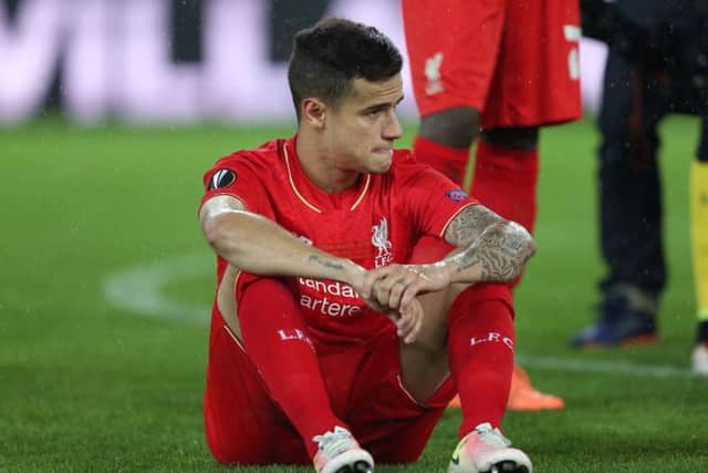 Liverpool's Philippe Coutinho looks dejected after his side's Europa League final defeat to Sevilla. Picture: David Davies/PA