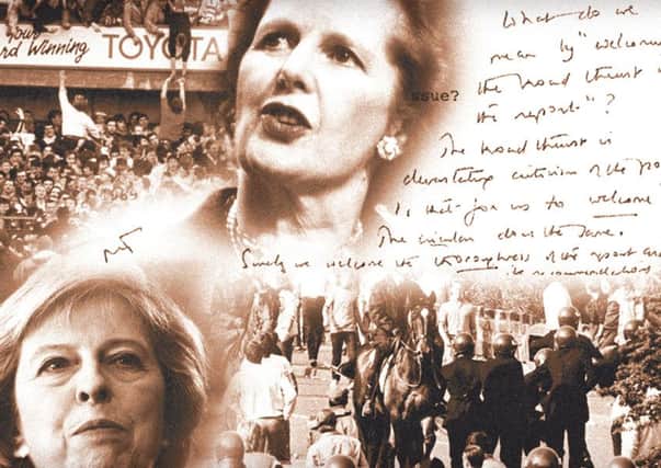 Theresa May is under increasing pressure, following the Hillsborough inquests, to act over Orgreave. MONTAGE: Graeme Bandeira.