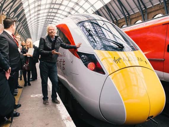 Richard Branson with new Virgin trains