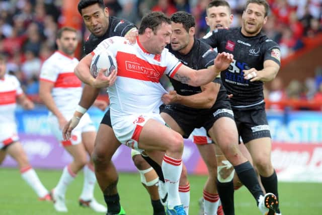 Hull KR's Shaun Lunt in action against Widnes last weekend. Picture: Steve Riding.