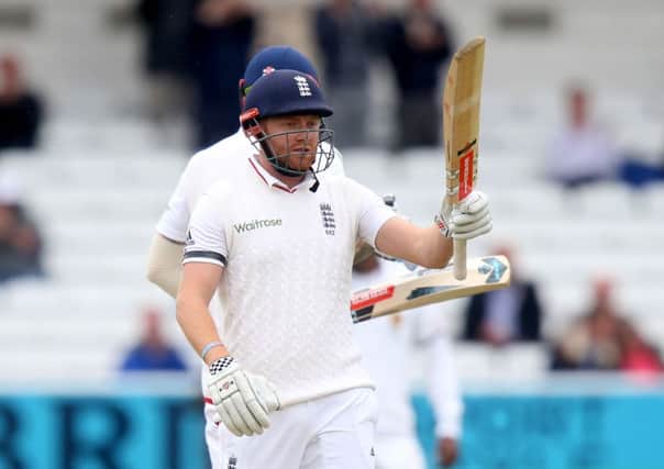 England's Jonny Bairstow acknowledges the crowd after reaching his half-century during day one of the first Test at Headingley (Picture: Simon Cooper/PA Wire).