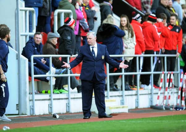 What's happening? 
Leeds boss Steve Evans. Picture by Tony Johnson