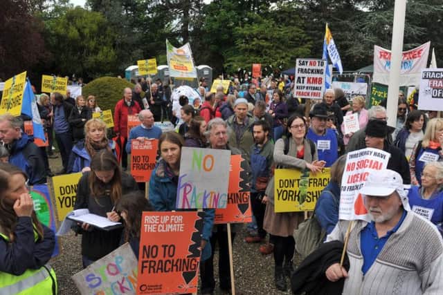 Protesters outside County Hall. Image: Gary Longbottom