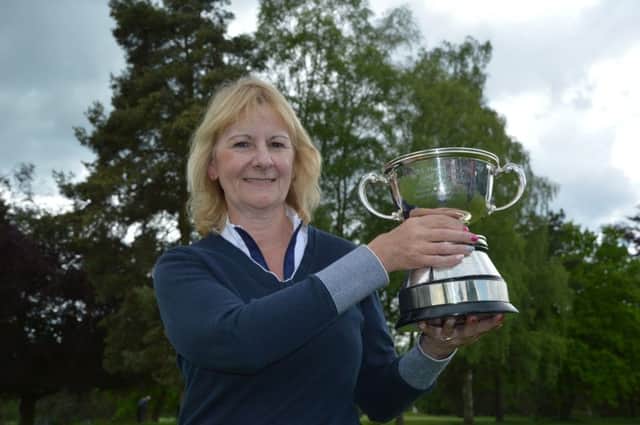 Jane Shiels with the Fulford Rose Bowl.