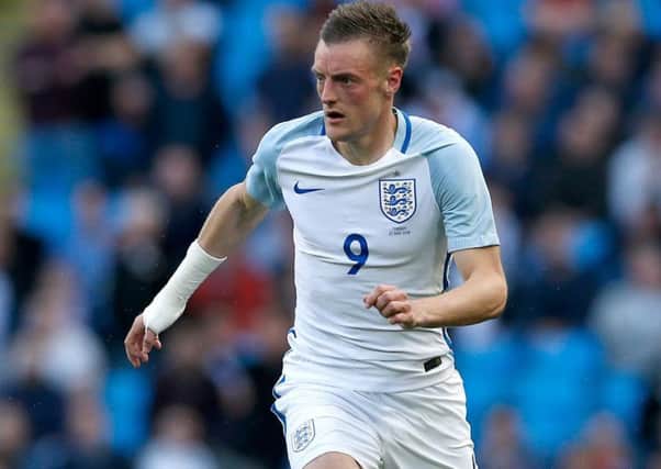 honeymoon period: Jamie Vardy gets married tomorrow after forming an effective partnership with Harry Kane, celebrating his goal against Turkey with John Stones, below. Pictures: PA