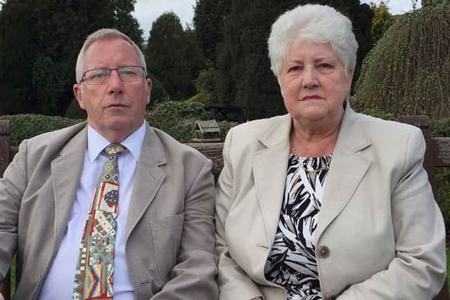 Keith and Margaret Wilson, whose son Paul Wilson died after eating a takeaway curry from the Indian Garden, Easingwold