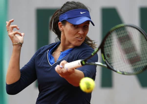 Britain's Laura Robson returns to Germany's Andrea Petkovic (Picture: Alastair Grant/AP).