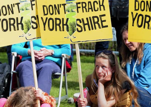 Young protesters lobby County Hall, Northallerton, where councillors backed a fracking application this week.