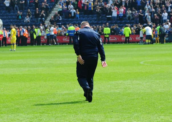 Steve Evans leaves the pitch after the last match of the 2015-16 season at Preston. 
Picture: Jonathan Gawthorpe.