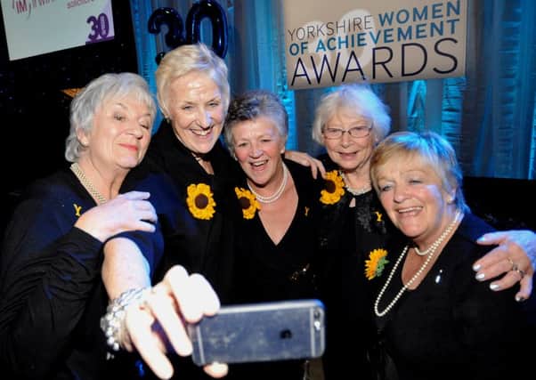 picture perfect: The Original Calendar girls at the Yorkshire Women of Achievement Awards in Leeds.