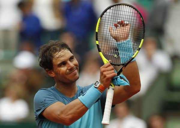 Spain's Rafael Nadal acknowledges the crowd after winning his second round match at the French Open (Picture: Alastair Grant/AP.)