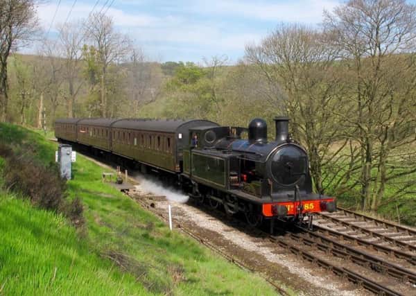 A steam train on the Keighley & Worth Valley line.