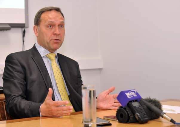 120516 The new Police and Crime Commissioner for Humberside  Keith Hunter   at a press conference at Cottingham on the first day in his new post.(GL1010/03c)