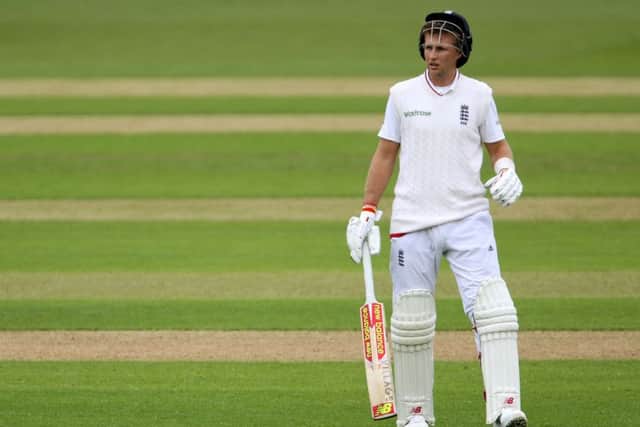 England's Joe Root takes a breather at the Riverside. Picture: Richard Sellers/PA.