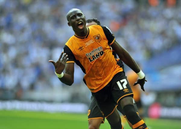 Hull City's Mo Diame celebrates his goal.  Picture Tony Johnson