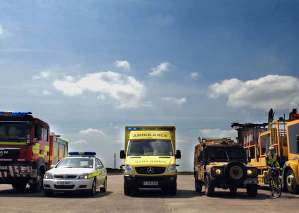 Library picture: Emergency Services line up in a training exercise at York