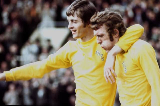 Sheffield, Hillsborough, 1972

F. A. Cup semi final 1972

Leeds United v Birmingham City

Leeds won 2-0

Pictured Allan Clarke and Mick Jones.