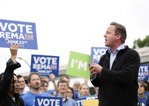 David Cameron on the EU campaign trail.
