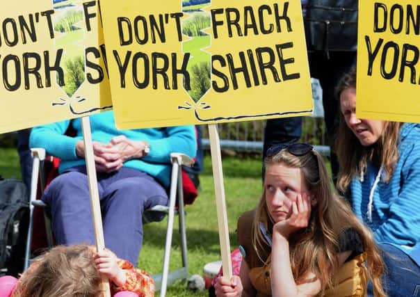 The reaction of young protesters when North Yorkshire County Council approved Third Energy's fracking application.