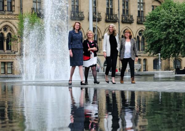 Bradford Council announces its intention to bid to host the Great Exhibition of the North. From left: Susan Hinchliffe (Leader of Bradford Council), Kersten England (Chief Executive of Bradford Council), Shelagh ONeill (Project Leader for the Bid Team) and Clare Morrow (Former Chair ,  Welcome to Yorkshire). 27th May 2016. Picture : Jonathan Gawthorpe