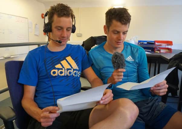 Alistair and Jonny Brownlee take over the microphones at Leeds train station.